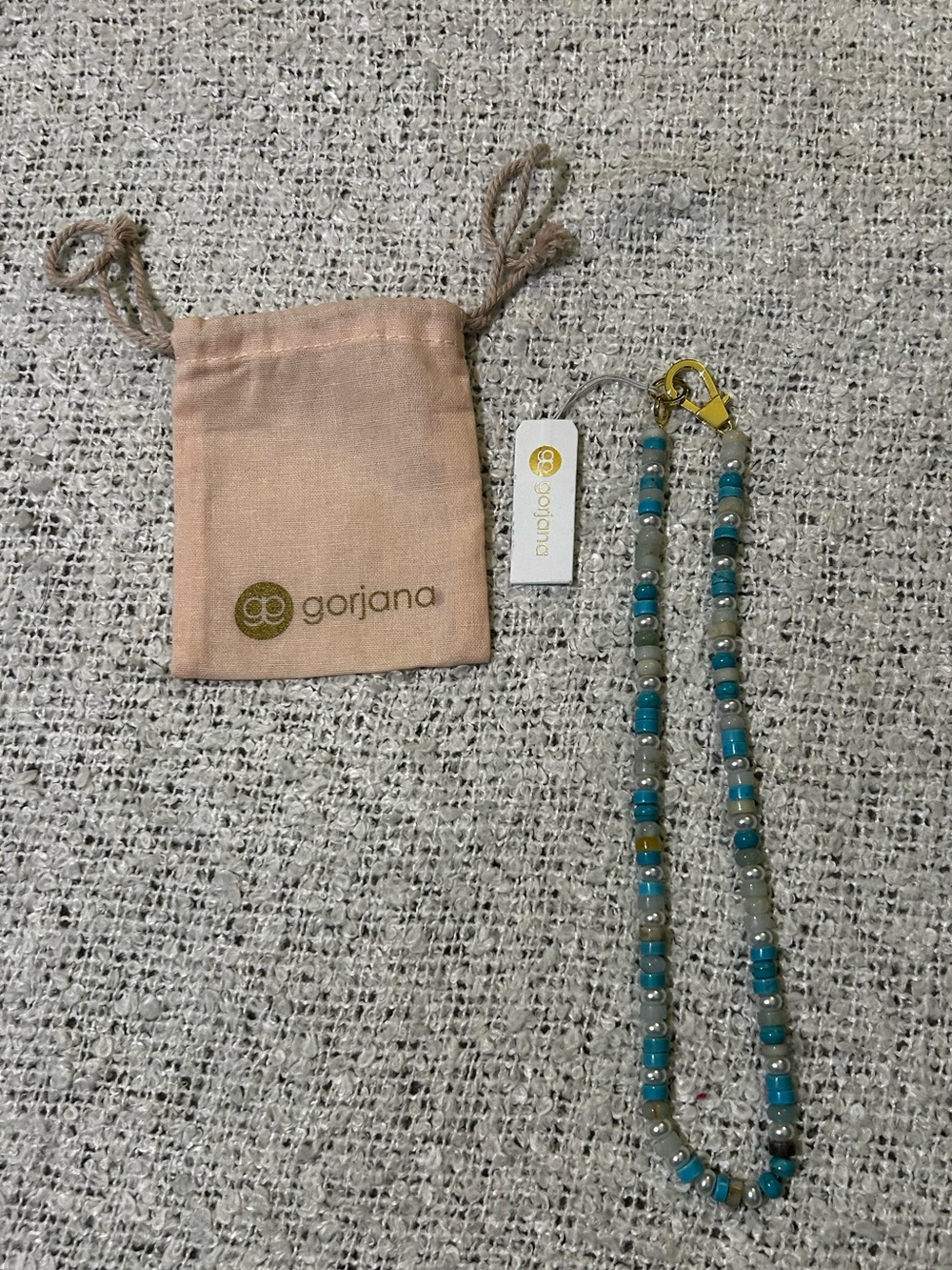 NWT Gorjana Turquoise Beaded Necklace with Gold Clasp